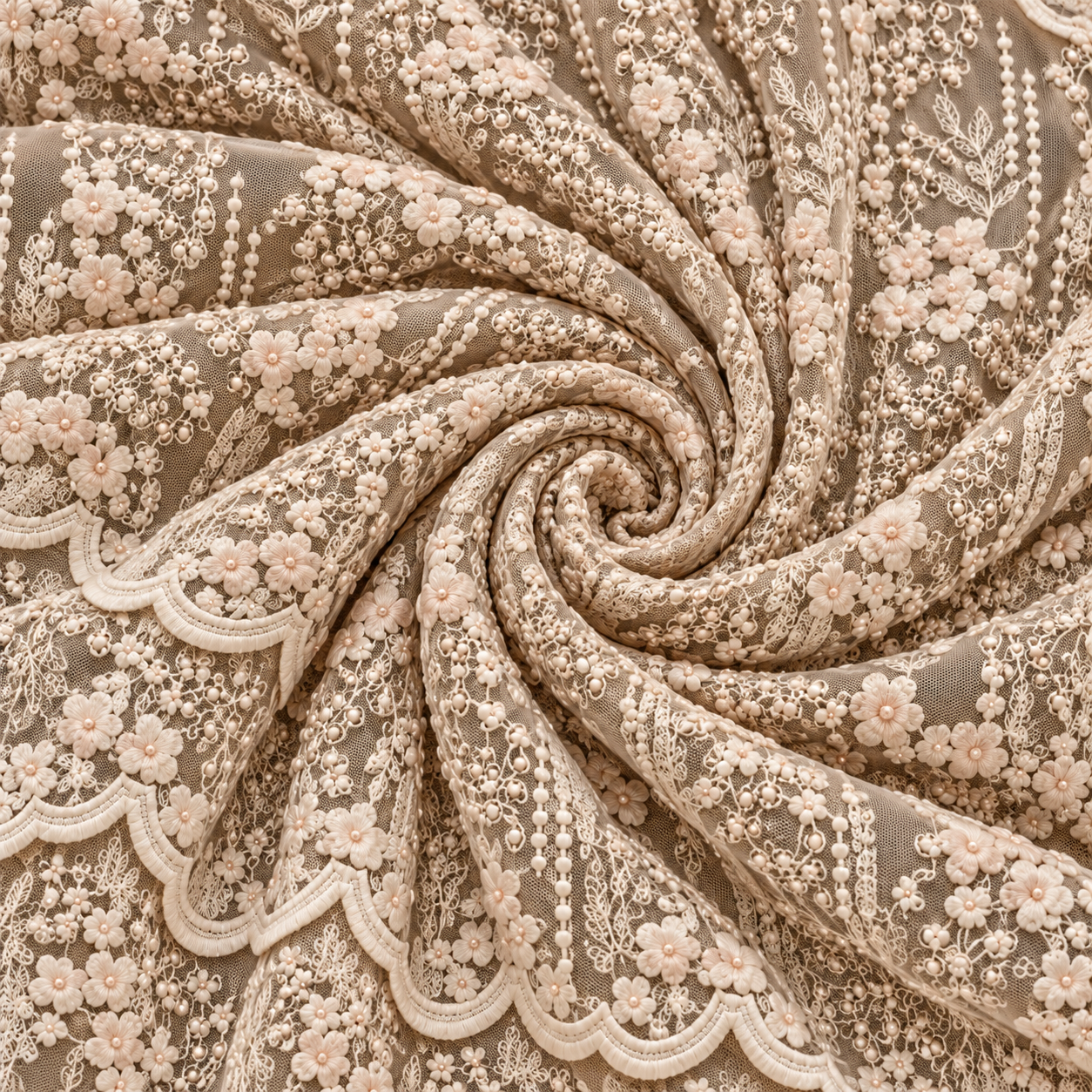 Beaded Blossom Drapery (OB-02) — product view A