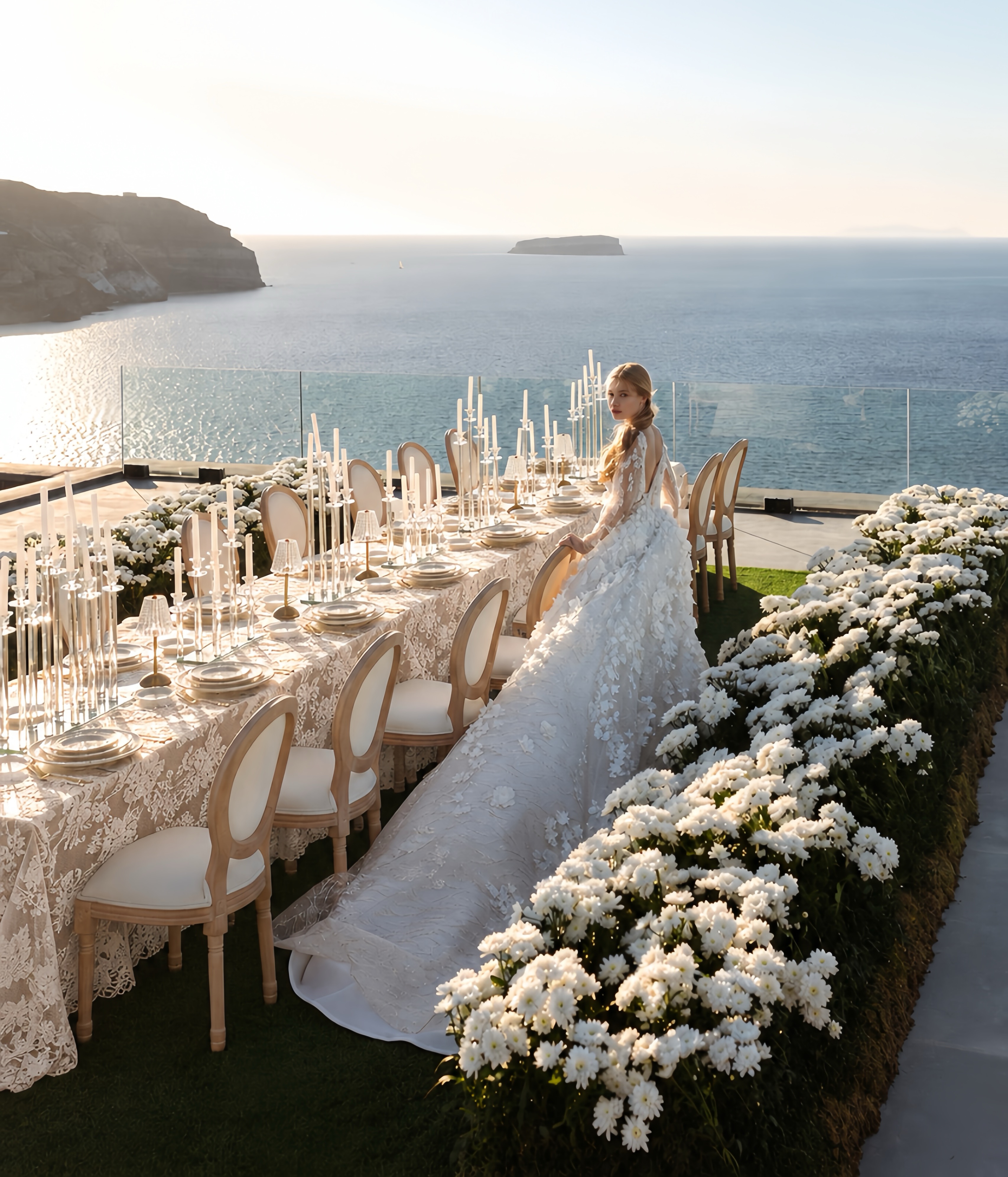 Large wedding and event tablescape in a refined venue